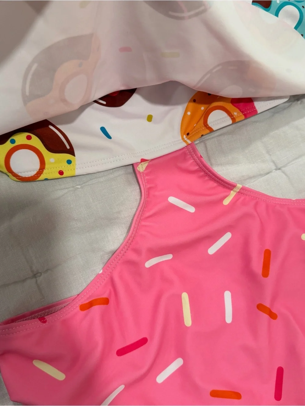Girls swimsuit 11 12 donut sweets sprinkles bathing suit bikini one piece